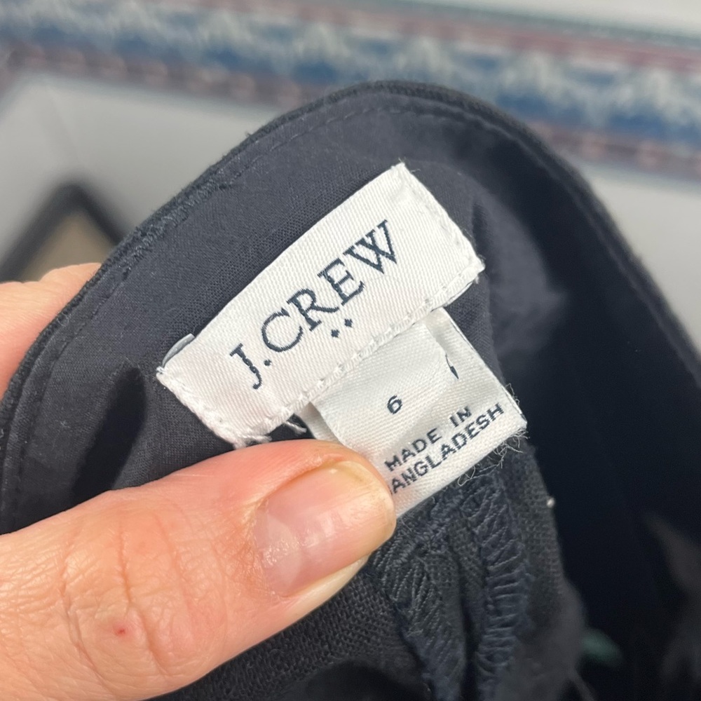 J.Crew 4” Linen Cotton Scalloped Hem Shorts Black 6 - Picture 8 of 10